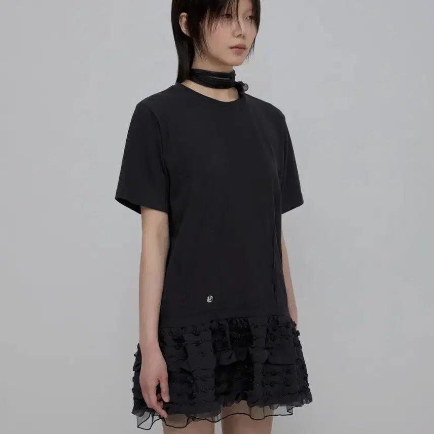 [BUNJANG] FlareUp Layered Frill Tee / 플레어업 레이어드 프릴 티
