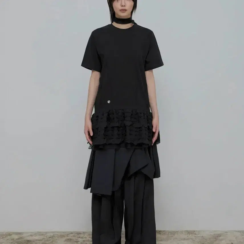 [BUNJANG] FlareUp Layered Frill Tee / 플레어업 레이어드 프릴 티