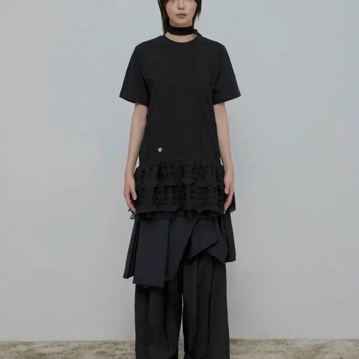 [BUNJANG] FlareUp Layered Frill Tee / 플레어업 레이어드 프릴 티