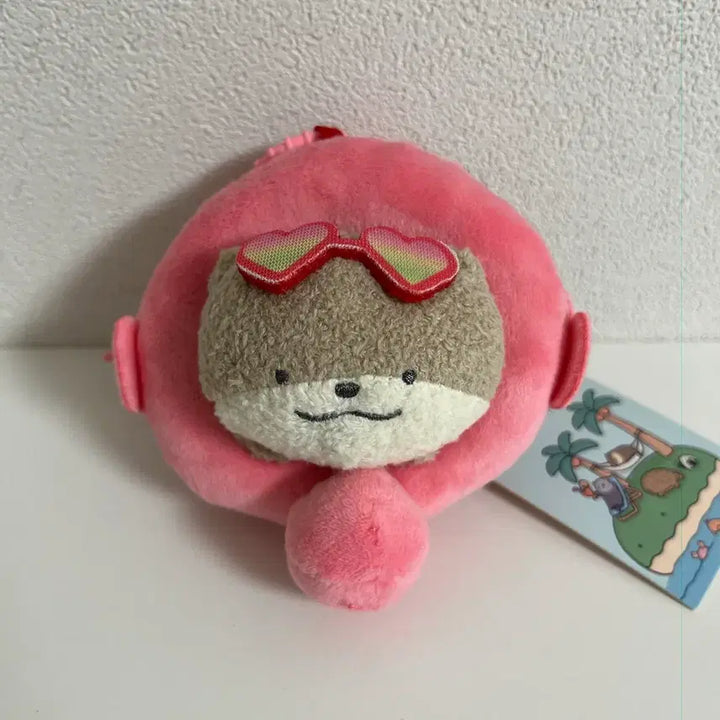 [BUNJANG] Pink Heart Sunglasses Doll Keyring / 핑크색 하트 선글라스 인형 키링