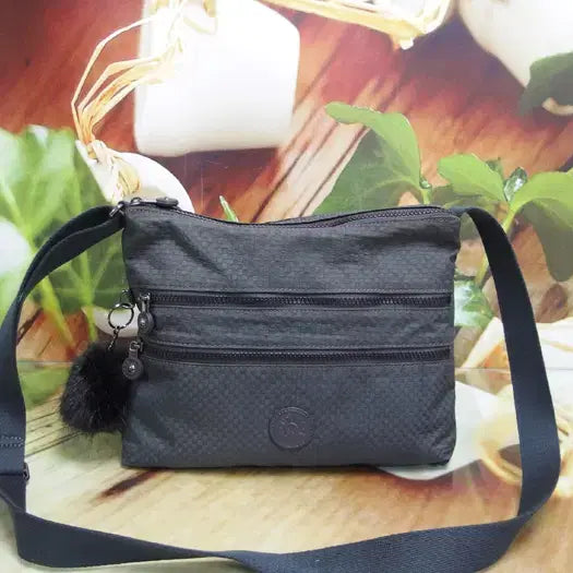 [BUNJANG] Kipling Shoulder Bag Crossbody Nylon Grey/Black / 구제토토 키플링 숄더백 크로스백 정품 중고가방 명품 61205