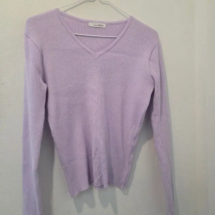 [BUNJANG] Roem V-Neck Knit Purple / 로엠 V넥 니트 퍼플