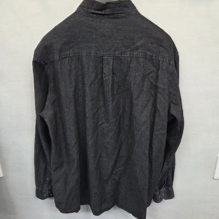 [BUNJANG] True Religion Small Embroidered Logo Grey Denim Shirt XL / 트루릴리전 스몰 자수로고 그레이 데님셔츠 긴팔 xl