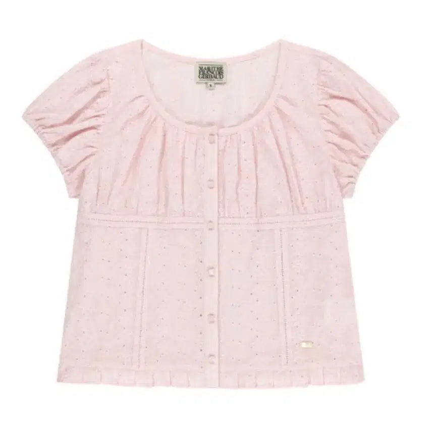 [BUNJANG] Marithe Francois Girbaud Lace Blouse Pink / 마리떼 레이스 블라우스 핑크