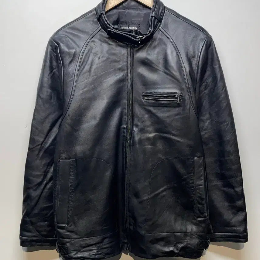 [BUNJANG] Black Lambskin Leather Rider Jacket / 램스킨 블랙 가죽 라이더 자켓