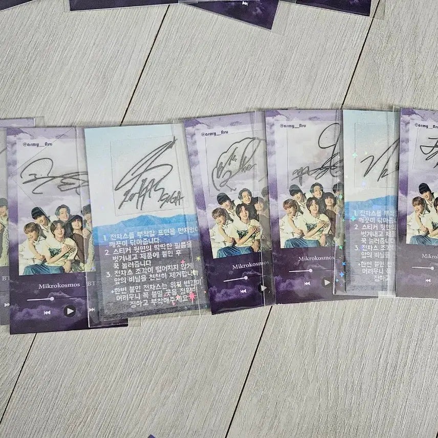 [BUNJANG] BTS Autographed Electric Ticket Charm Sticker Set / 방탄소년단 BTS 싸인 전차스 스티커 세트
