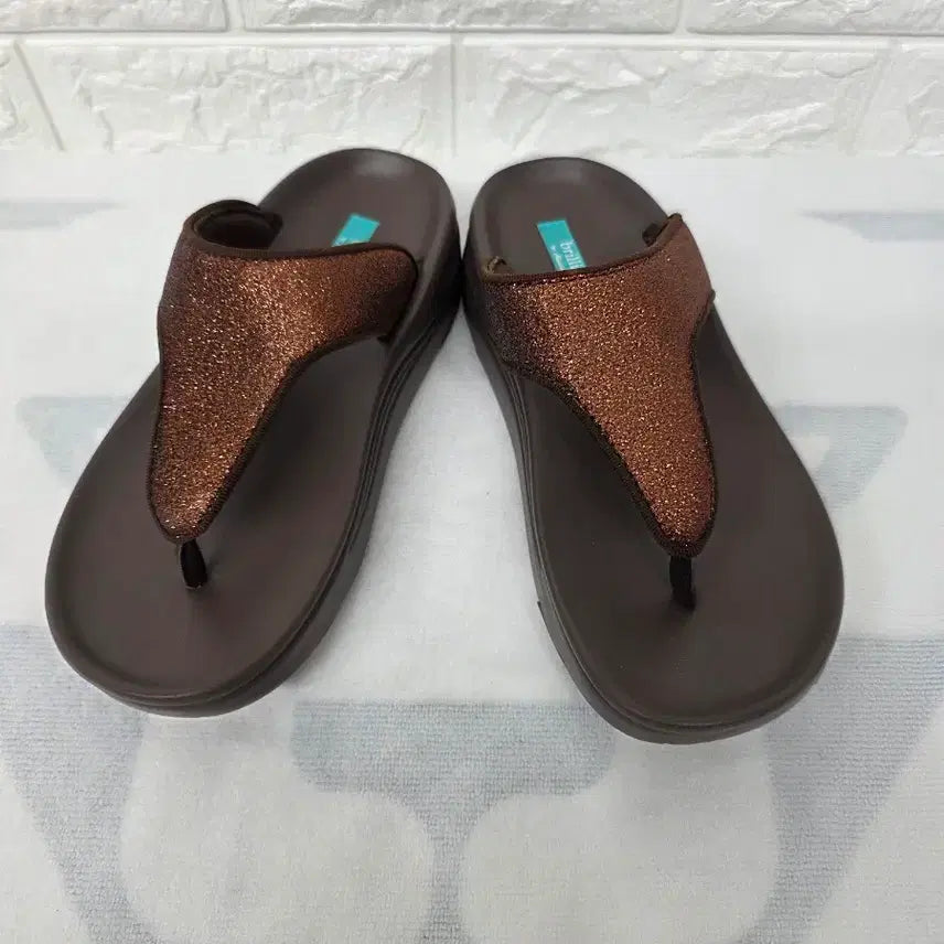 [BUNJANG] Fitflop Brown Glitter Flip-Flops Size 230 / 핏플랍 브라운 글리터 쪼리 230