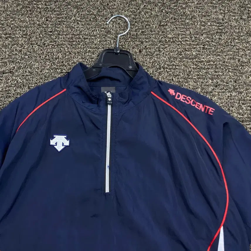 [BUNJANG] Descente Half-Zip Short-Sleeve Warm-up Top / 데상트 반집업 반팔 웜업