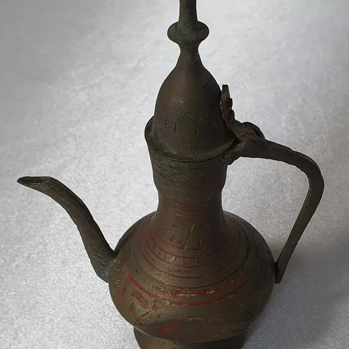 [BUNJANG] Antique Jade-like Stone and Brass Decorative Teapot / 엔틱 옥색(석조) 장식 황동 주전자 소품