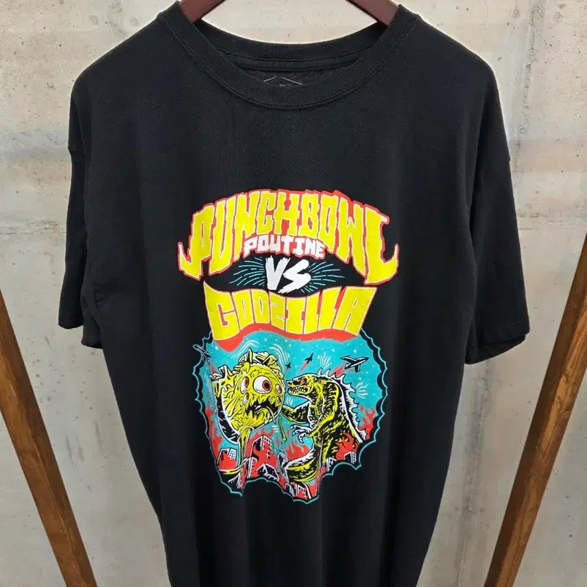 [BUNJANG] Godzilla Black Short Sleeve T-Shirt / [L]고질라 반팔