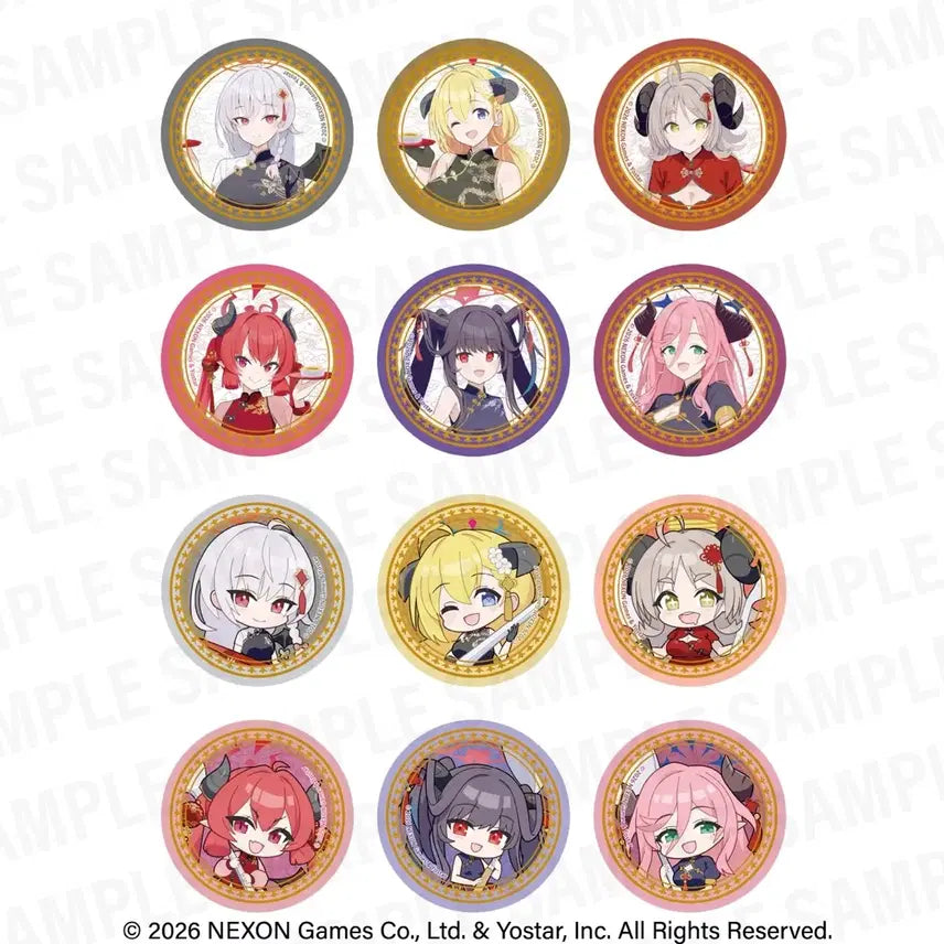 [BUNJANG] Blue Archive Chinatown Collaboration Can Badge Set (12 Types) / [예약공구] 블루아카이브 공식 차이나타운 콜라보 캔뱃지 12종