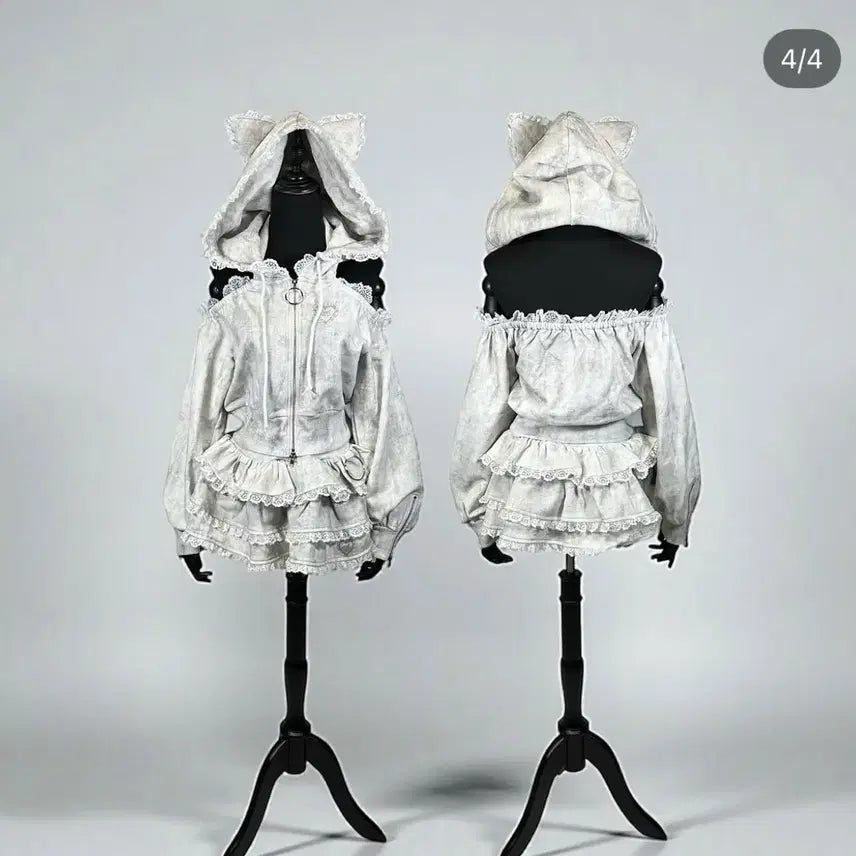 [BUNJANG] KRY Nekomimi Setup White / KRY 네코미미 셋업 화이트 / 양산형 지뢰계