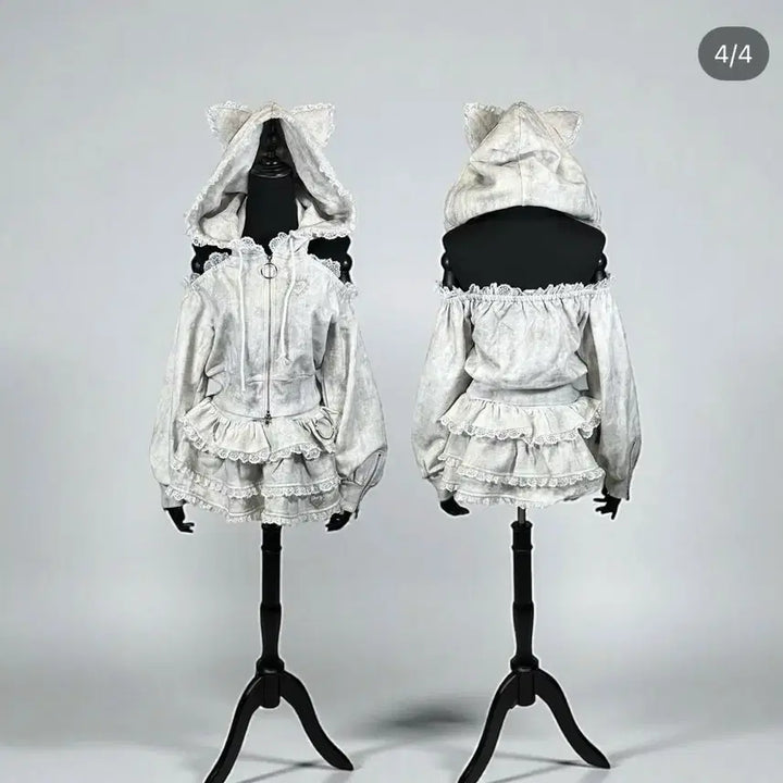 [BUNJANG] KRY Nekomimi Setup White / KRY 네코미미 셋업 화이트 / 양산형 지뢰계