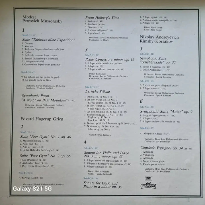 [BUNJANG] Mussorgsky, Grieg, Rimsky-Korsakov Classical Music Compilation 5CD Set / 무소르그스키/그리그 림스키코르사코프 음반 5장