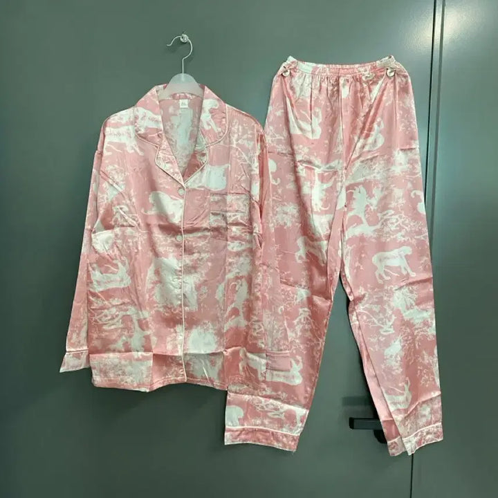 [BUNJANG] Silky Pattern Pajama Set / [택없는 새상품 ] 실키 패턴 잠옷 세트 파자마 홈웨어