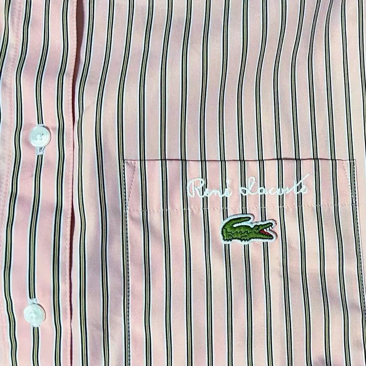 [BUNJANG] Lacoste Pink Stripe Shirt / (새상품) 라코스테 핑크 스트라이프 셔츠 36