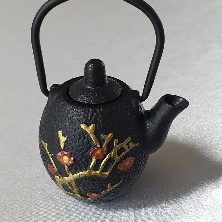 [BUNJANG] Jadeite Green Jade Inlaid Miniature Brass Kettle Ornament / 비취색 옥 장식 미니 주전자 소품