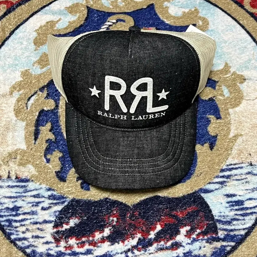 [BUNJANG] RRL Ranch Logo Denim Trucker Cap / 더블알엘(RRL) 랜치 로고 데님 트러커캡