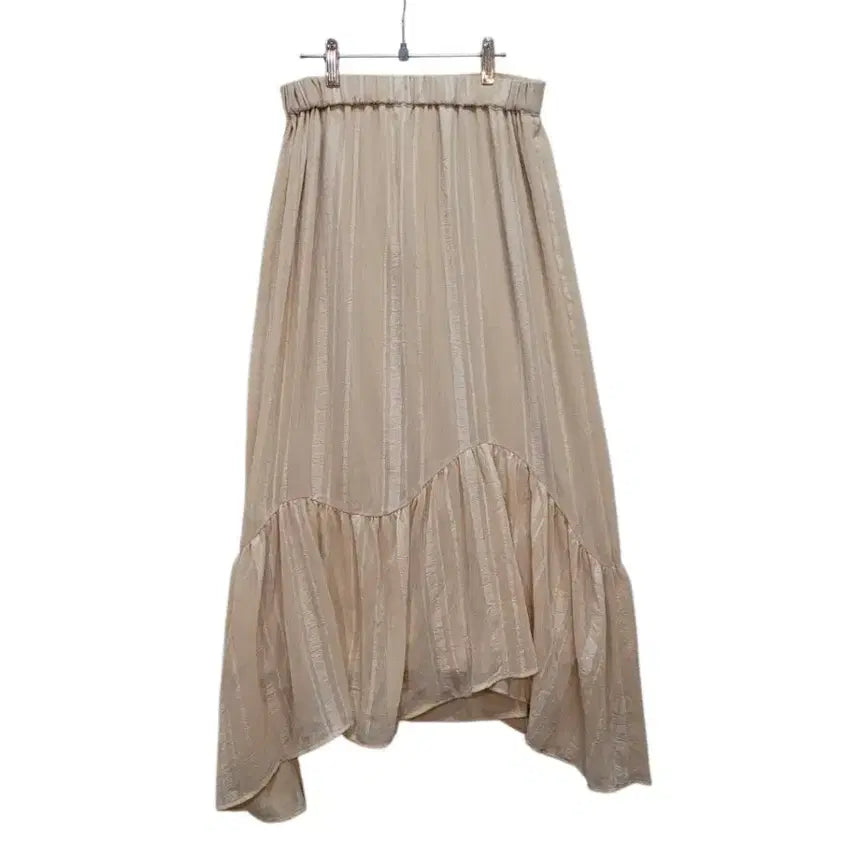 [BUNJANG] Skin Stripe Poly Long Skirt / 가볍고 부드럽고 시원한 폴리소재 스킨 스트라이프 롱스커트