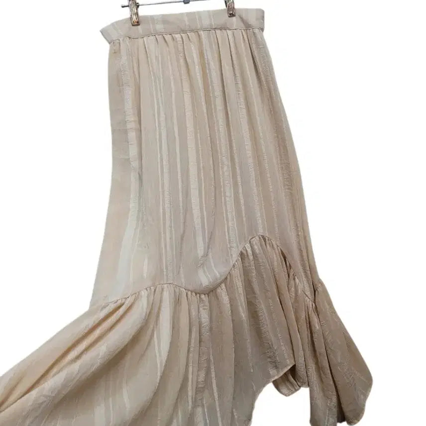 [BUNJANG] Skin Stripe Poly Long Skirt / 가볍고 부드럽고 시원한 폴리소재 스킨 스트라이프 롱스커트