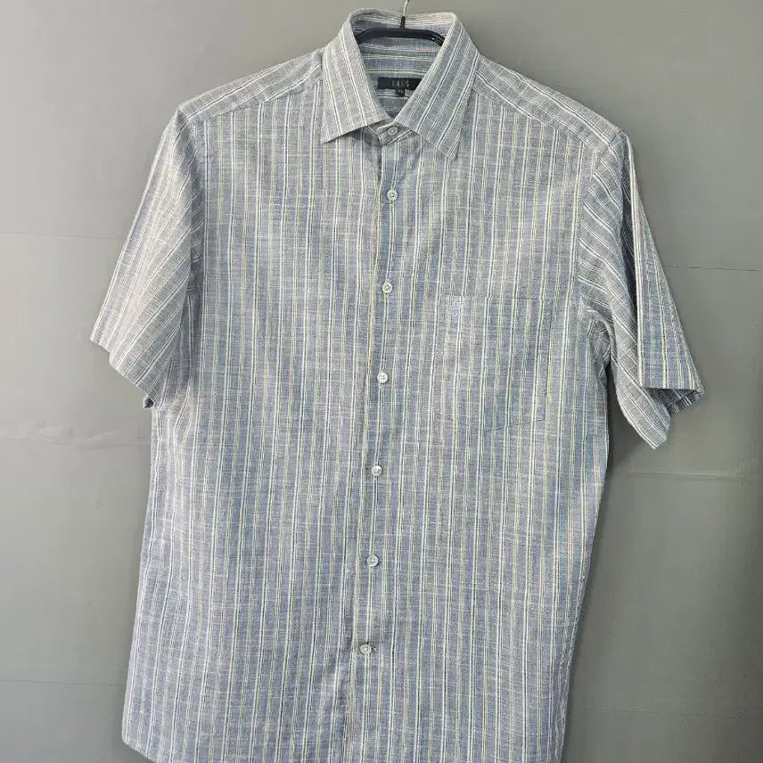 [BUNJANG] Daks Blue Check Short Sleeve Shirt / 닥스 블루 체크 반팔 셔츠
