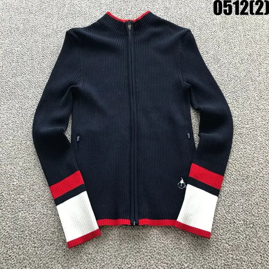 [BUNJANG] Beanpole Navy Knit Zip-Up Cardigan (S) / 빈폴 네이비 니트 집업 가디건 s