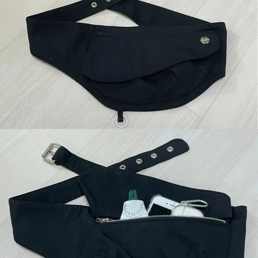 [BUNJANG] Pocket Belt Bag Black / 포켓 벨트백 블랙