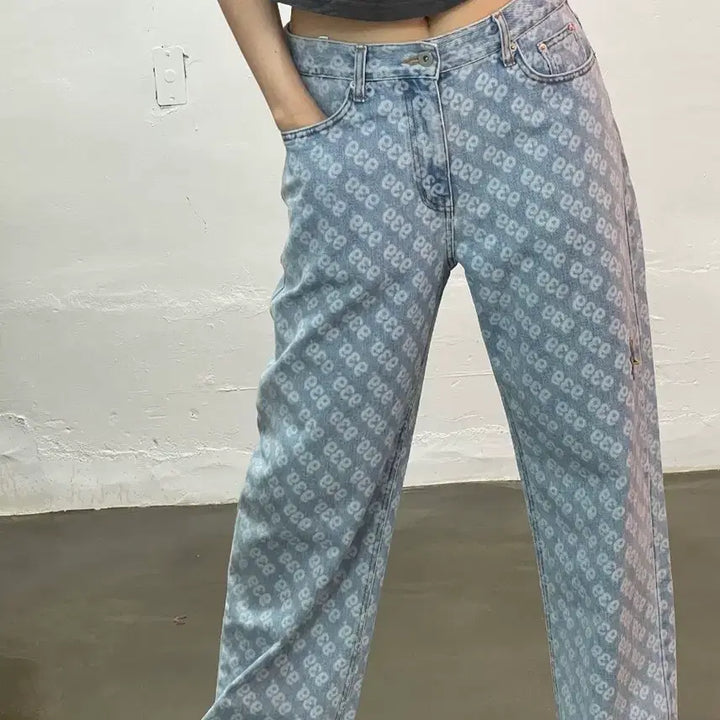 [BUNJANG] Archive Bold Denim Printed Jeans / 아카이브 볼드 데님 프린팅 청바지