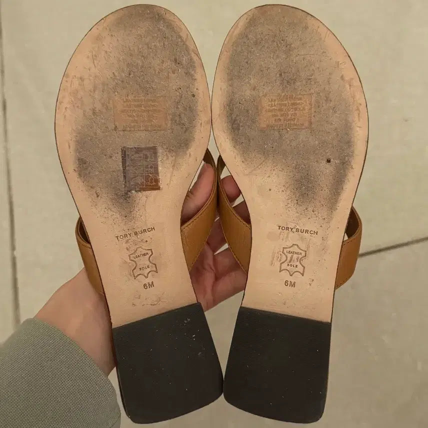 [BUNJANG] Tory Burch Leather Slides 6M / 토리버치 가죽 쪼리 6M