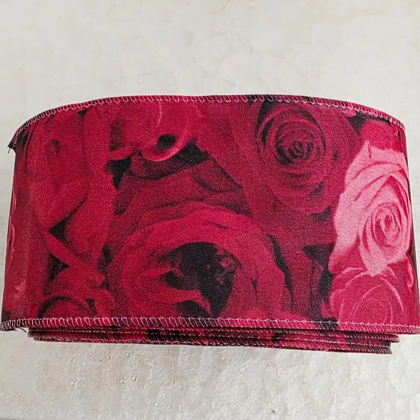 [BUNJANG] Intaribbon Red Rose Ribbon 10 Yards Bundle Set / 인타리본 레드장미 10마 일괄