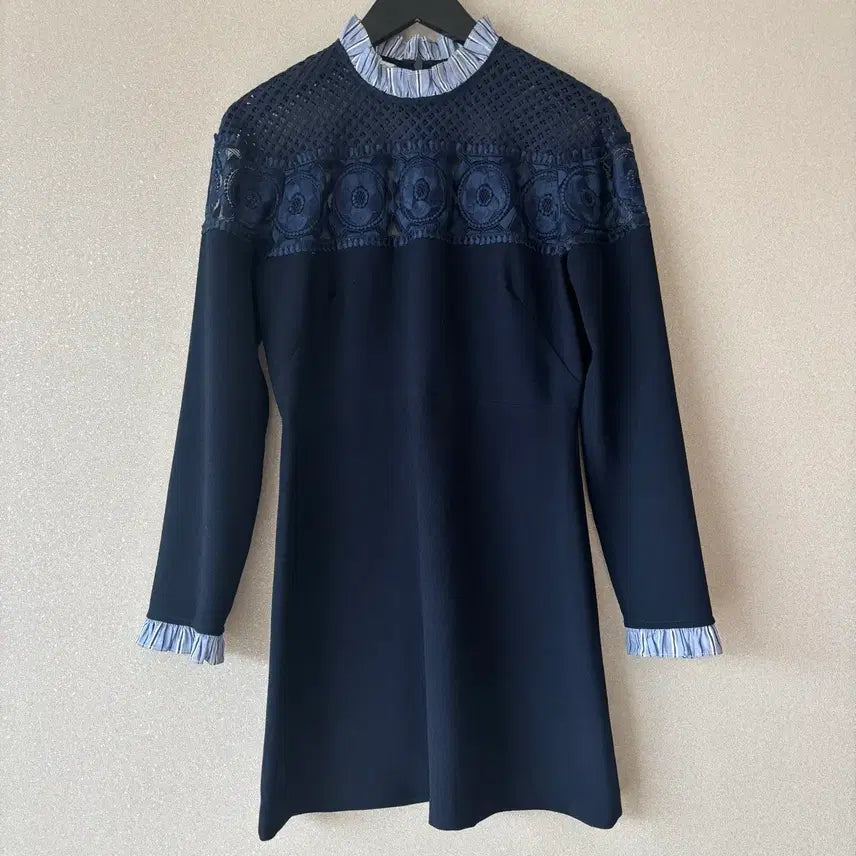 [BUNJANG] Sandro Navy Lace Dress / Sandro 산드로 네이비 레이스 원피스 39