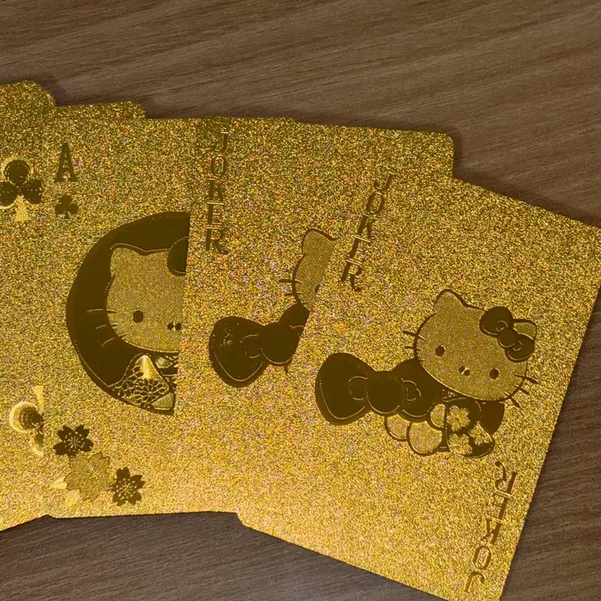 [BUNJANG] Hello Kitty Trump Card Set / 키티 황금 트럼프 카드 원카드 카드놀이