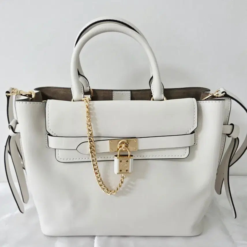 [BUNJANG] Michael Kors Hamilton Satchel Bag White / [마이클코어스 해밀턴 사첼백 화이트 / 거의 새상품급]