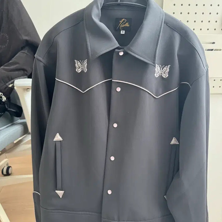 [BUNJANG] Needles Piping Cowboy Jacket Charcoal M Size / 니들스 파이핑 카우보이 자켓 차콜 m사이즈