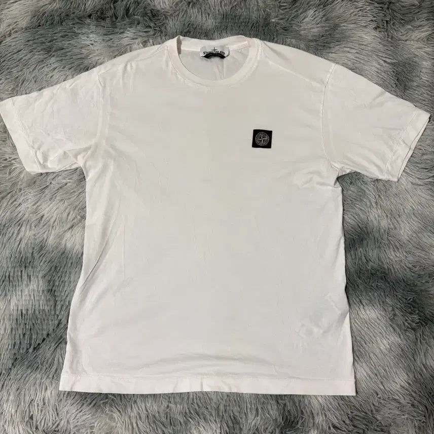 [BUNJANG] Stone Island White T-Shirt / [L] 스톤아일랜드 흰색 반팔
