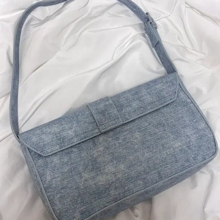 [BUNJANG] Denim Buckle Shoulder Bag / 데님 버클 숄더백