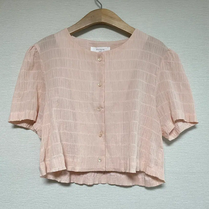 [BUNJANG] Blackform Indie Pink Short Sleeve Blouse / 블랙폼 인디핑크 러블리 반팔 블라우스