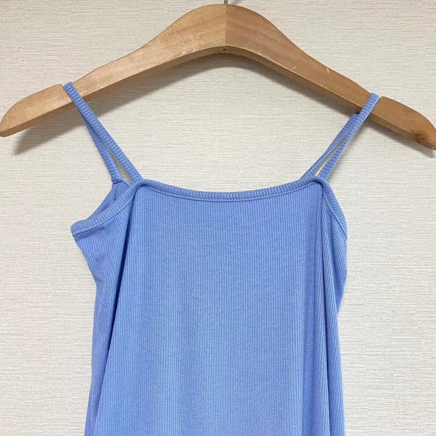 [BUNJANG] Ribbed Sleeveless Inner Tank Top - Sky Blue / 골지  민소매 이너 나시티 소라