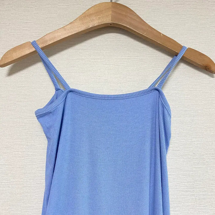 [BUNJANG] Ribbed Sleeveless Inner Tank Top - Sky Blue / 골지  민소매 이너 나시티 소라