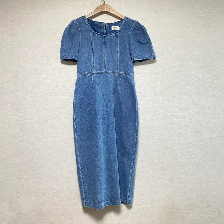 [BUNJANG] MELLDE Square Neck Denim Long Dress / MELLDE 스퀘어넥 데님 롱 원피스