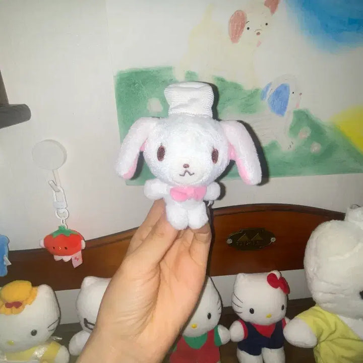 [BUNJANG] Sugar Bunnies Shiro Usagi Mini Plush Doll (2007, Japan) / 레어! 2007 일본 고전 슈가바니즈 시로우사 인형 똥사이즈 미니 소형