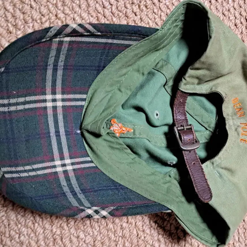 [BUNJANG] Beanpole Green Check Baseball Cap / 빈폴 캡모자 연두색 체크