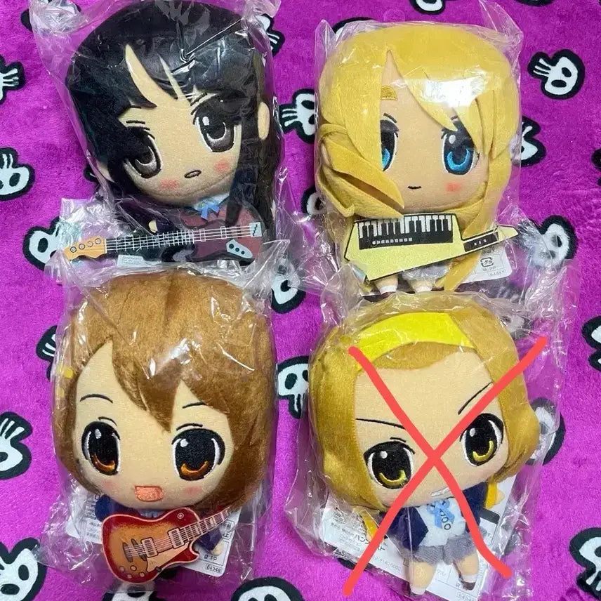 [BUNJANG] K-ON! Plush Doll Set (3 Types) - Sealed / 미개봉]정품 케이온 누이 인형 3종