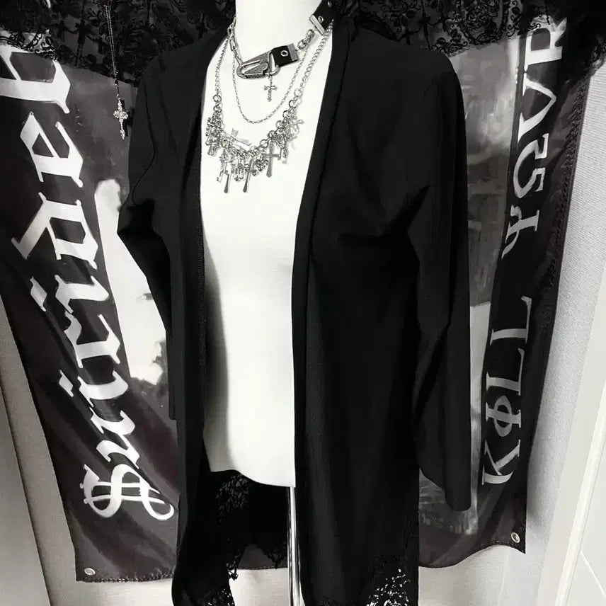 [BUNJANG] Cecil McBee Gothic Lace Long Cardigan / CecilMcBee 세실맥비 고딕 레이스 롱 가디건 고스로맨틱아방가르드