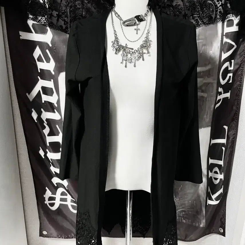 [BUNJANG] Cecil McBee Gothic Lace Long Cardigan / CecilMcBee 세실맥비 고딕 레이스 롱 가디건 고스로맨틱아방가르드