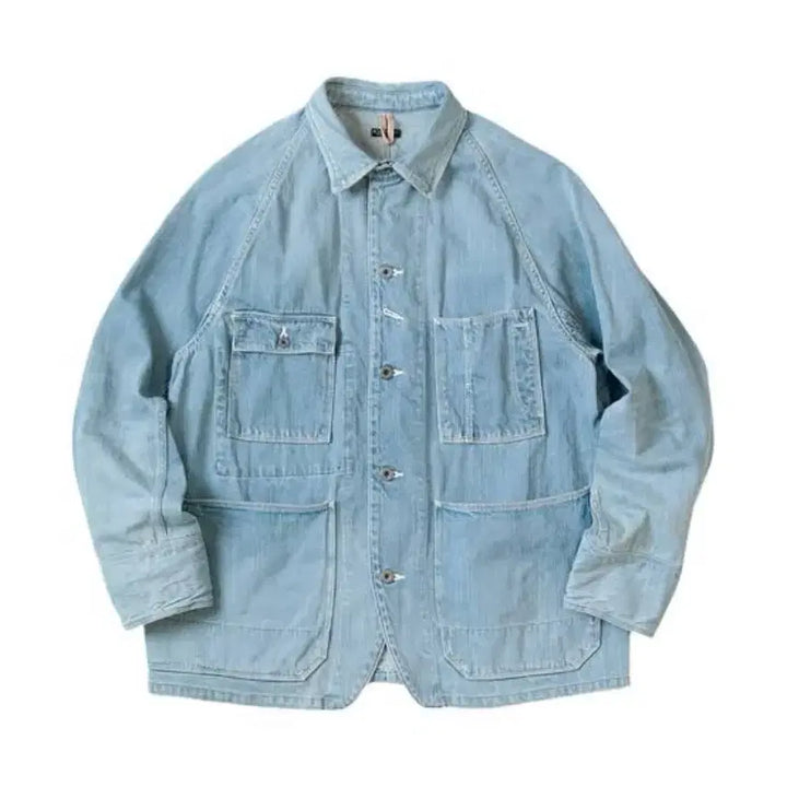 [BUNJANG] Kapital Cactus Coverall Jacket Size 2 / 캐피탈 데님 캑터스 커버올 자켓 2사이즈 워싱