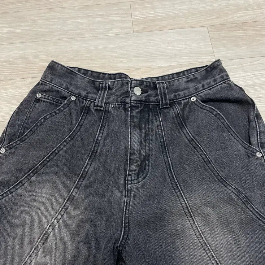 [BUNJANG] Washed Wide Denim Pants / 워싱 와이드 데님팬츠
