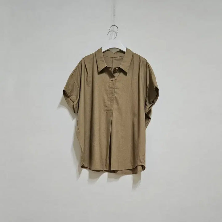 [BUNJANG] Linen Boxy Shirt - Beige Brown / 린넨 박시 남방