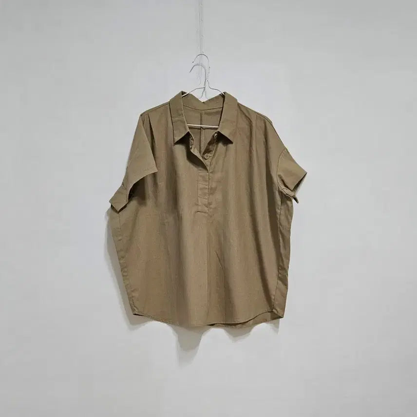 [BUNJANG] Linen Boxy Shirt - Beige Brown / 린넨 박시 남방