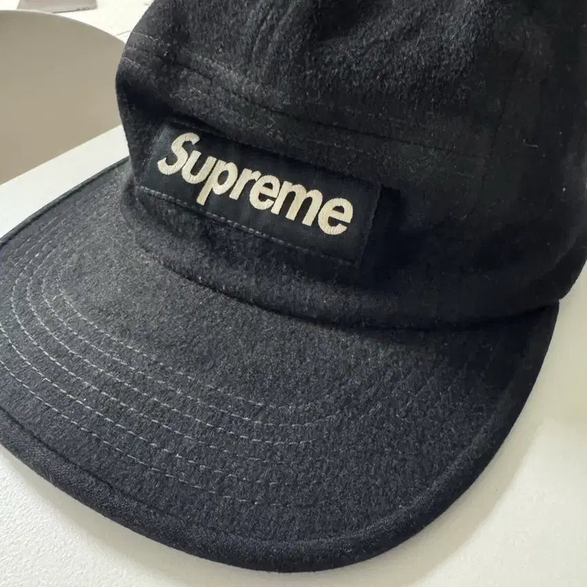 [BUNJANG] Supreme Suede Black Camp Cap Hat / 슈프림 블랙 캠프캡 스웨이드 모자
